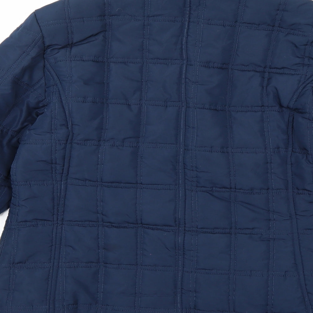 Brand and care label for South women’s blue overcoat coat, size UK 10