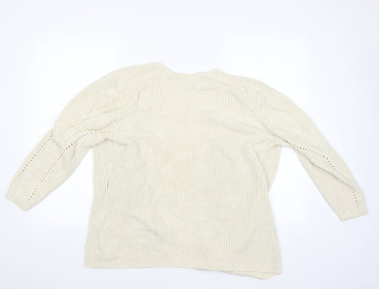 Divided Womens Beige Cardigan Jumper Size 10