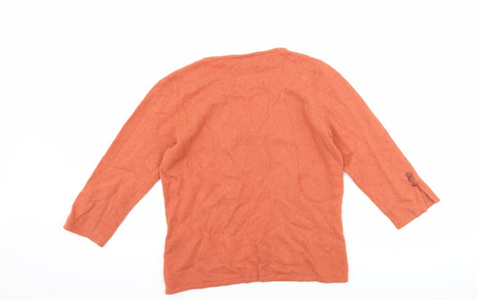 Alex & co Womens Orange Floral Pullover Jumper Size 12