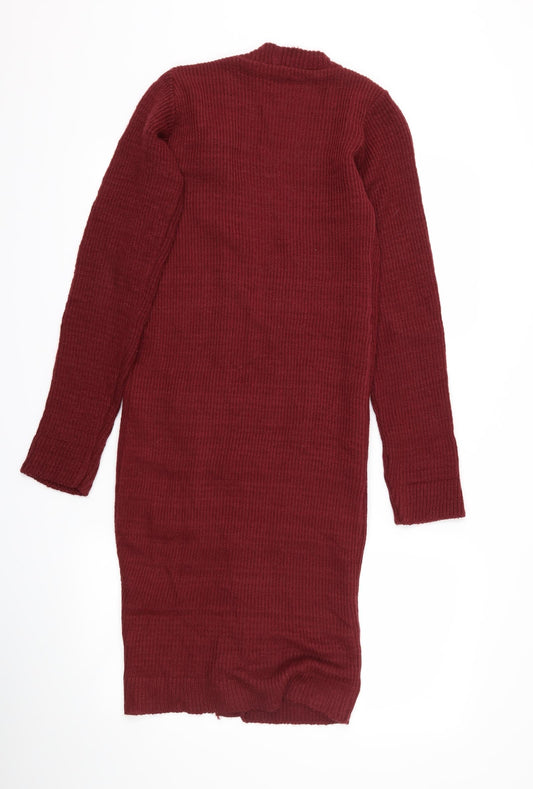 Boohoo Womens Red Jacket Coatigan Size 4