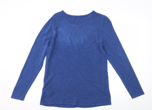 anna rose Womens Blue Argyle/Diamond Pullover Jumper Size XL