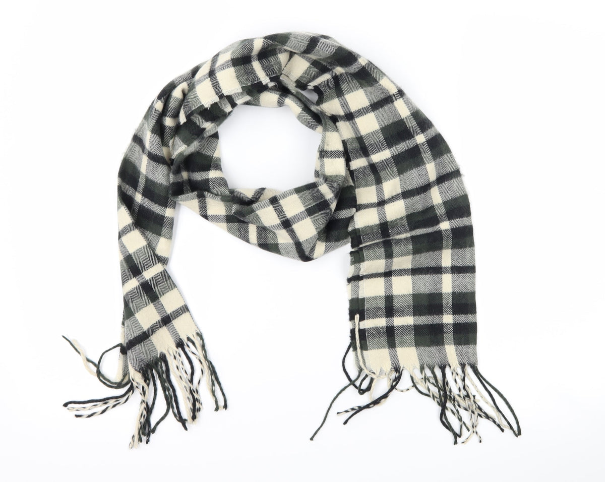 Front view of Preworn women’s grey check scarf