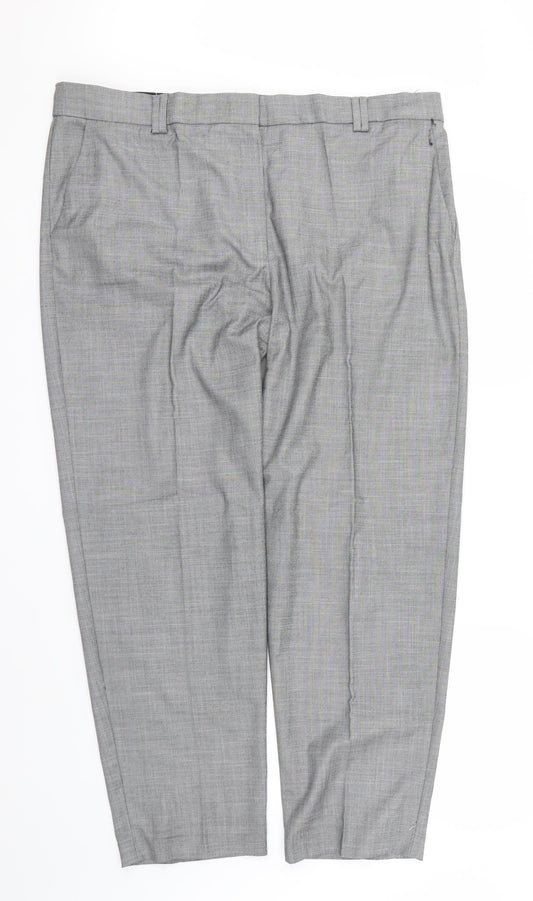 M&S Mens Grey Dress Pants Trousers Size 18 L25 in