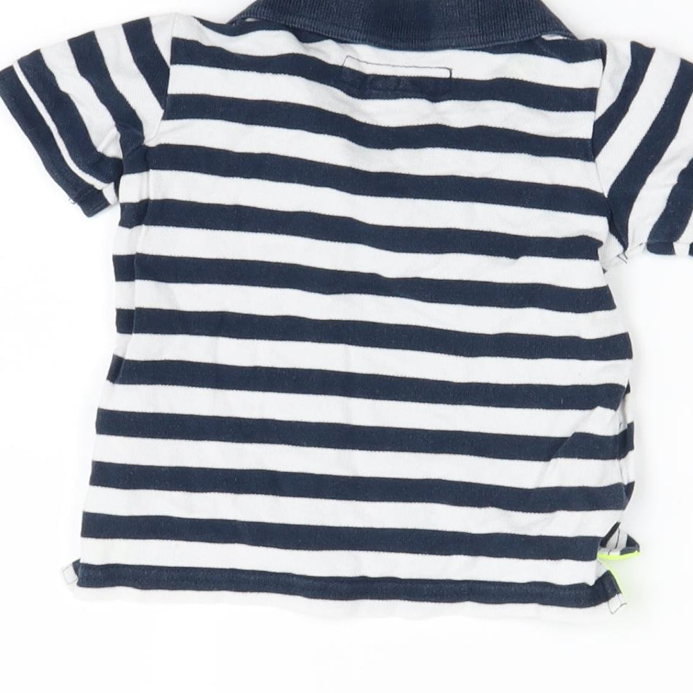 Brand and care label for H&M Blue Striped Pullover Polo, size 3-6, Months