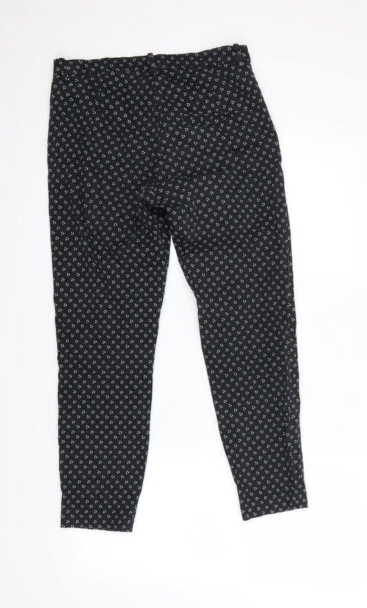 H&M Womens Black Polka Dot Dress Pants Trousers Size 6 L25 in