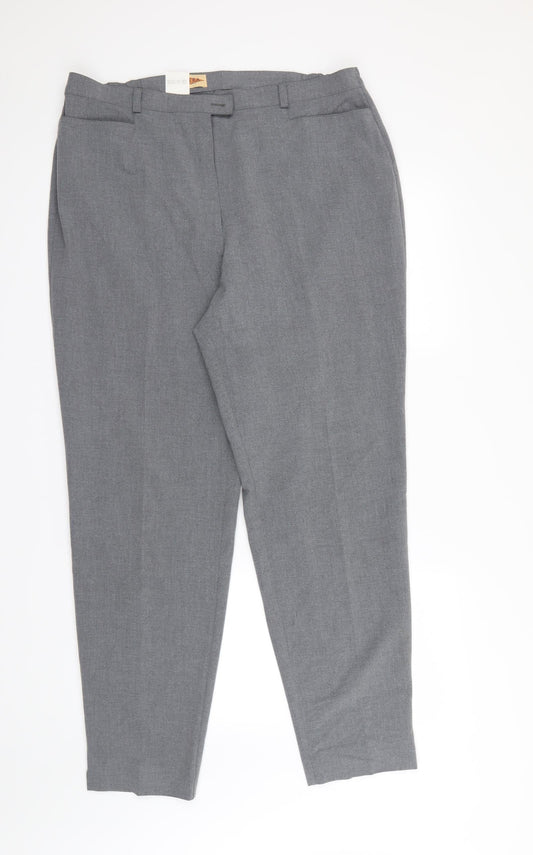 Extra Elegance Womens Grey Dress Pants Trousers Size 20 L30 in