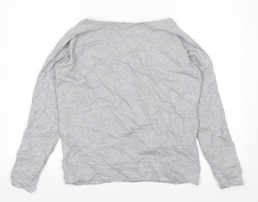 Organic Cotton Womens Grey Pullover Jumper Size S - Girl Power