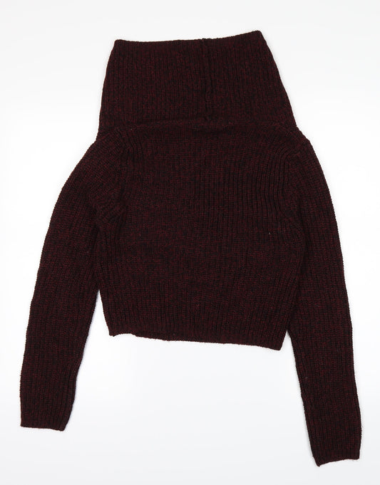 E-vie Womens Red Cardigan Jumper Size 10