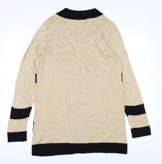 //text Womens Brown Cardigan Jumper Size M