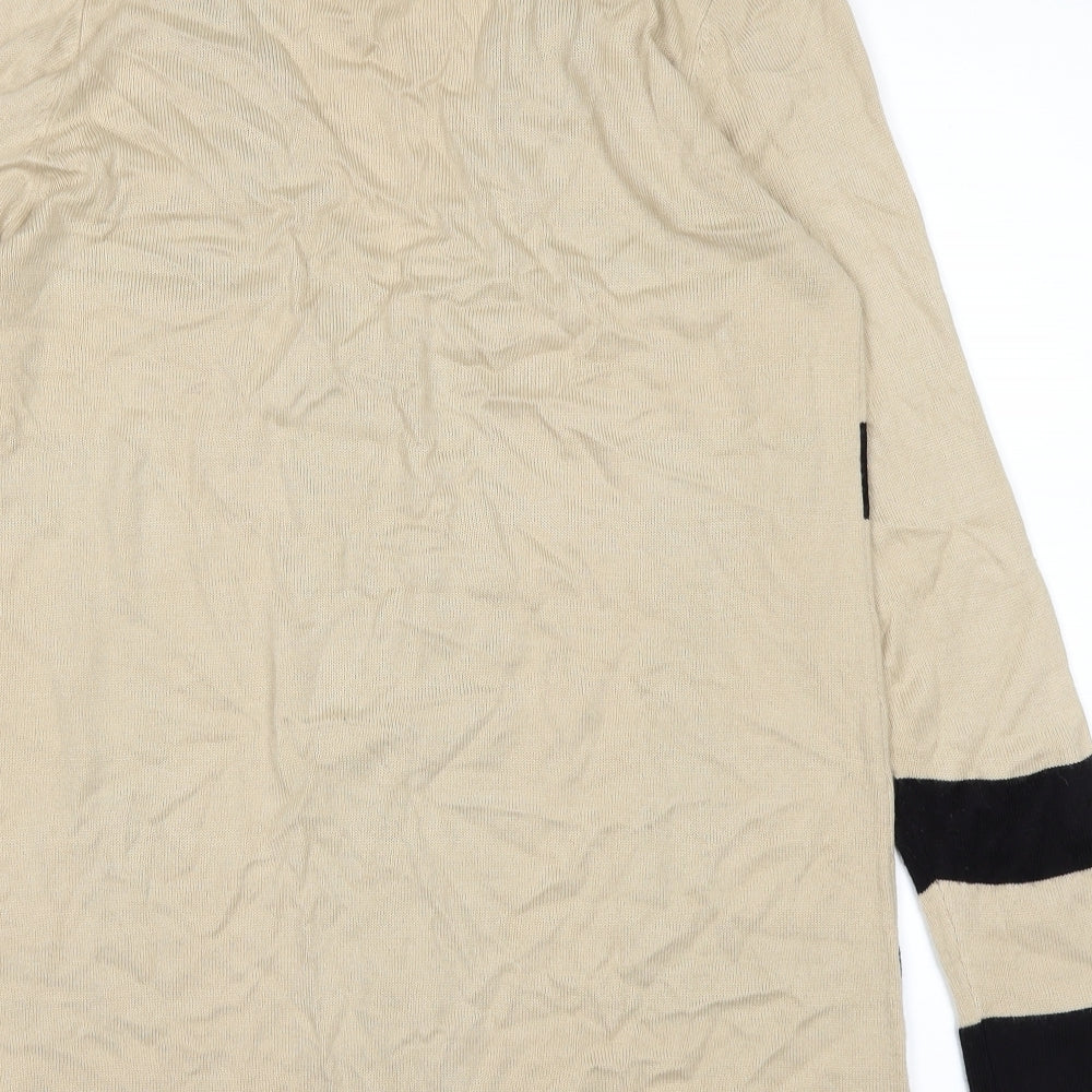 //text Womens Brown Cardigan Jumper Size M