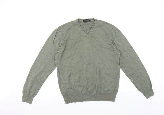 Zara Mens Green Pullover Jumper Size L