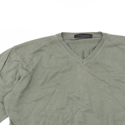 Zara Mens Green Pullover Jumper Size L
