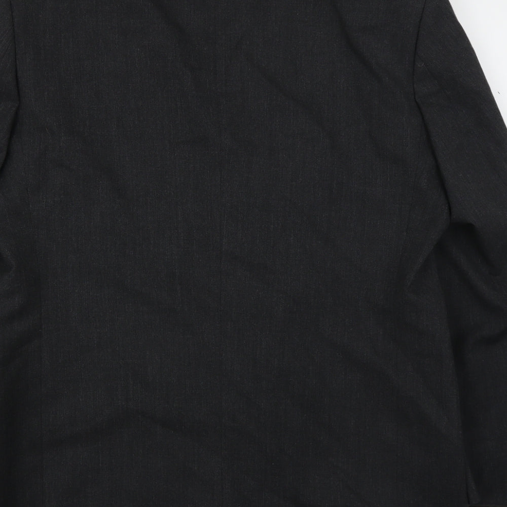 Brand and care label for Preworn men’s grey jacket suit jacket, size 40