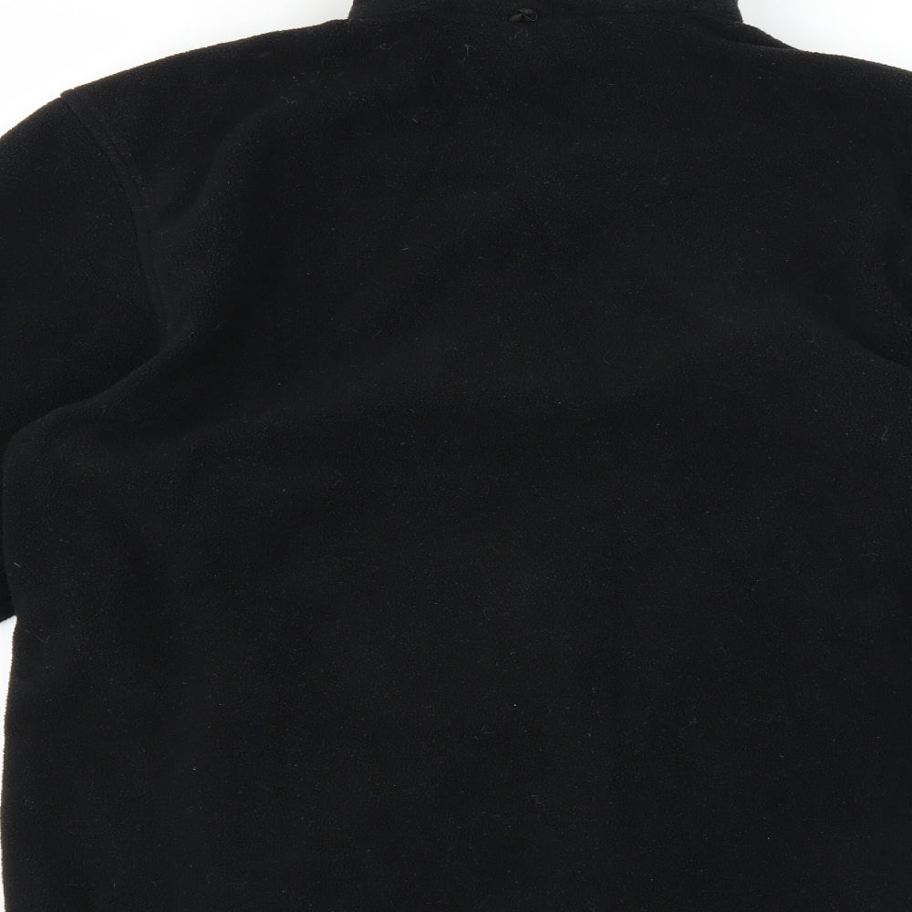 Brand and care label for Preworn men’s black full zip jumper, size S
