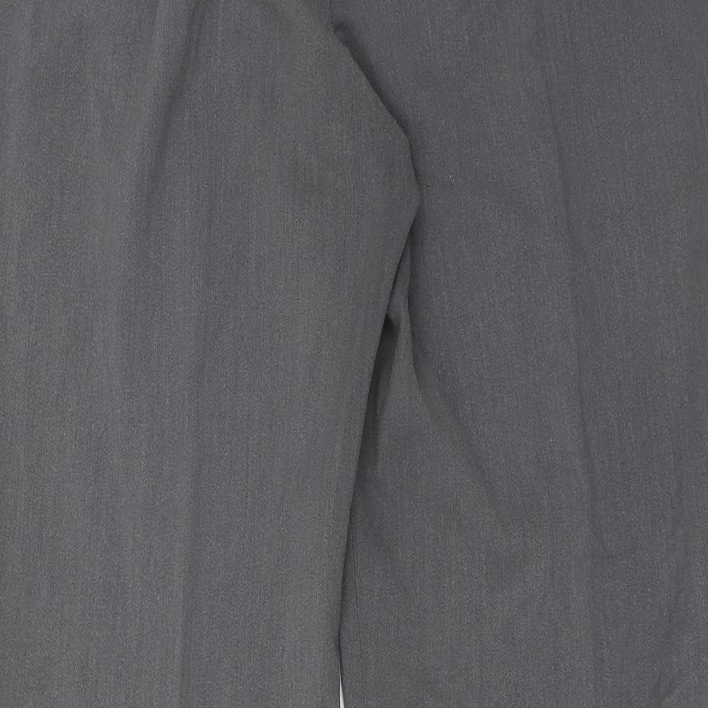 Brand and care label for Bassini women’s grey trousers, size UK 16, 29-inch leg