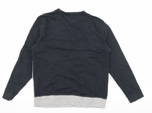 Newww Mens Black Jersey Pullover Sweatshirt Size M