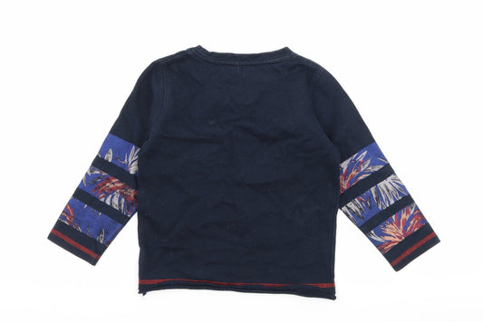 Pepito Boys Blue Jersey Pullover Sweatshirt Size 3-4 Years - Palm Leaf