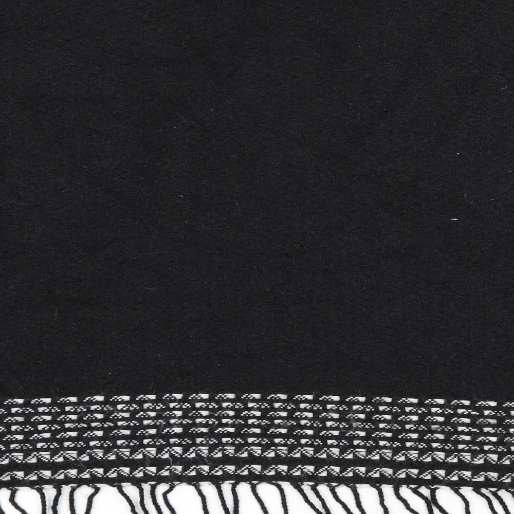 Brand and care label for Preworn women’s black striped knit jacket one size