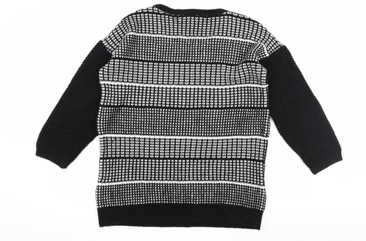 Papaya Womens Black Check Knit Pullover Jumper Size 10