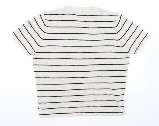 Hammond & CO Mens Beige Striped Pullover Jumper Size L