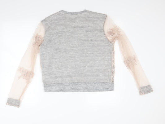 H&M Womens Grey Pullover Sweatshirt Size M