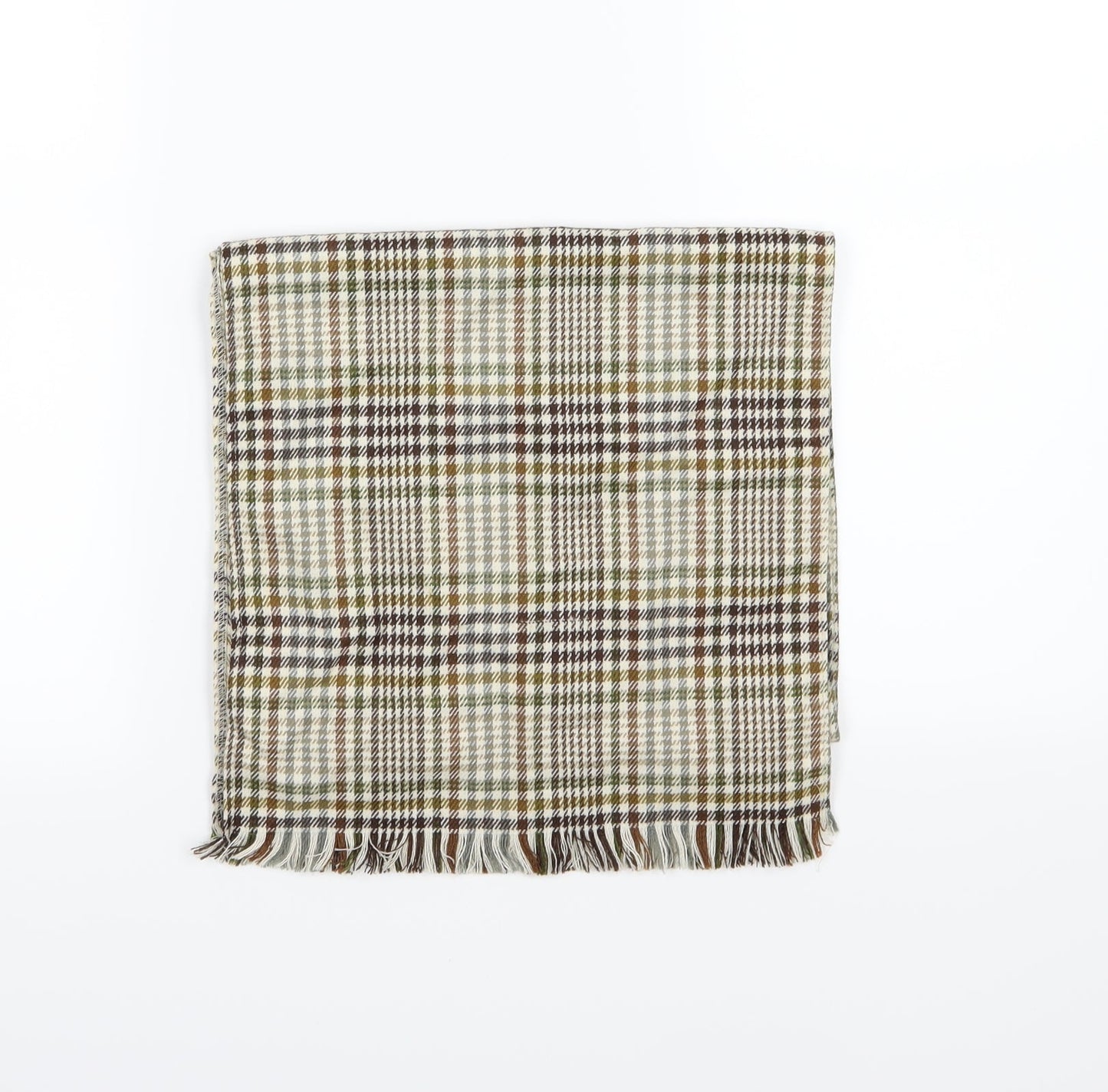 Front view of Preworn women’s brown striped scarf