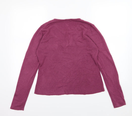 Klass Womens Purple Knit Pullover Jumper Size M