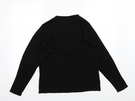 Jan Eva Womens Black Knit Pullover Jumper Size M