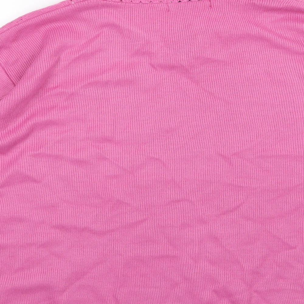 Brand and care label for Merry Gold women’s orange knit jumper, size L