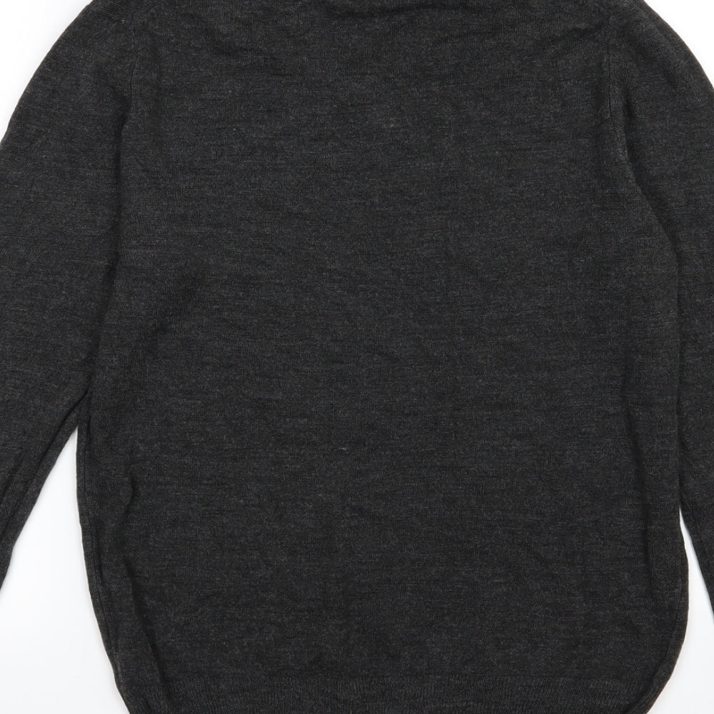 Brand and care label for F&F men’s grey knit jumper, size S