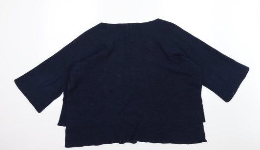 Nuna Lie Womens Blue Knit Pullover Jumper Size S - Side splits