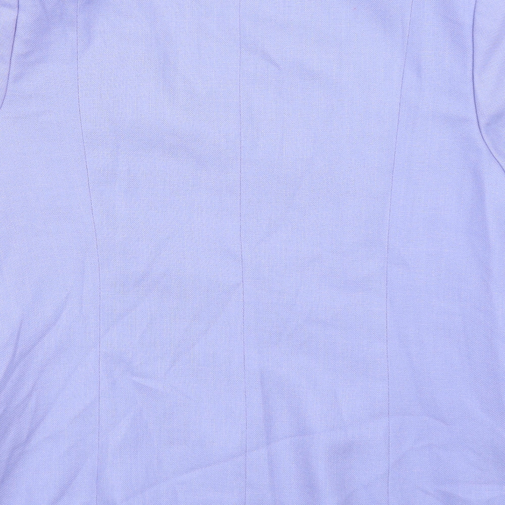 Brand and care label for Paul Berman women’s purple jacket blazer, size UK 14