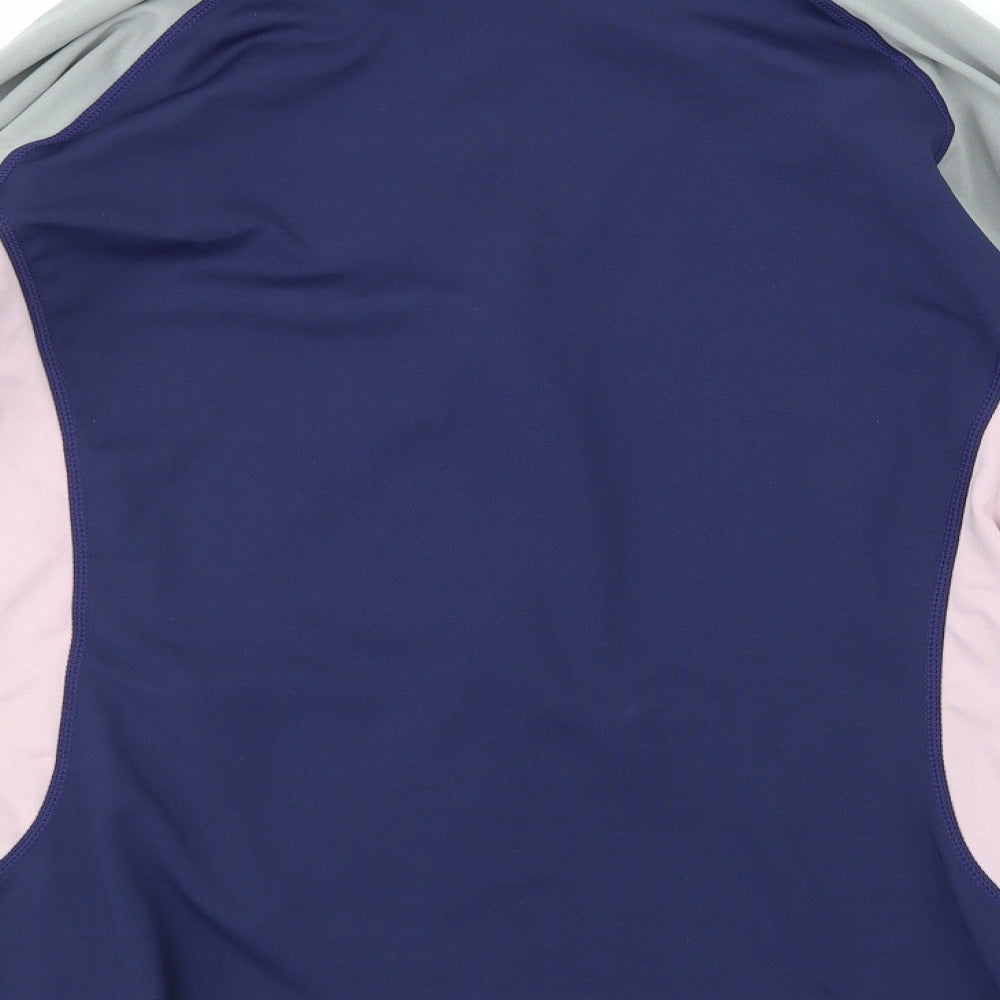 Brand and care label for Active women’s blue jacket, size UK 12