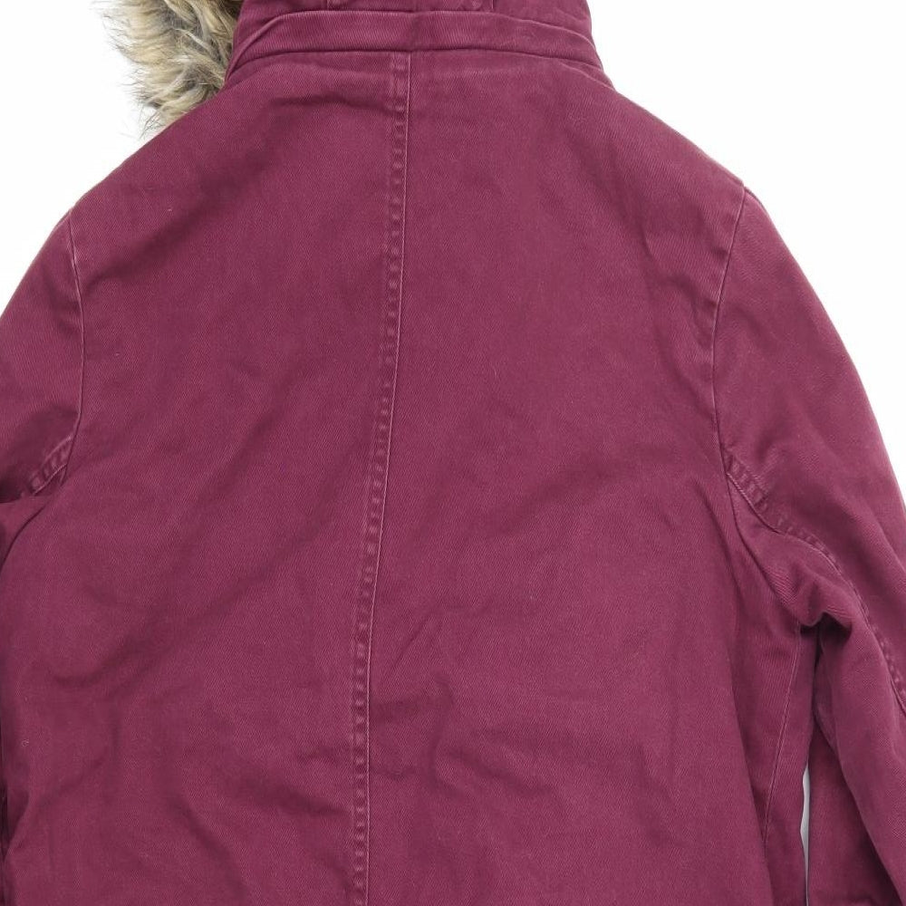 Marks and Spencer Womens Purple Parka Coat Size 8