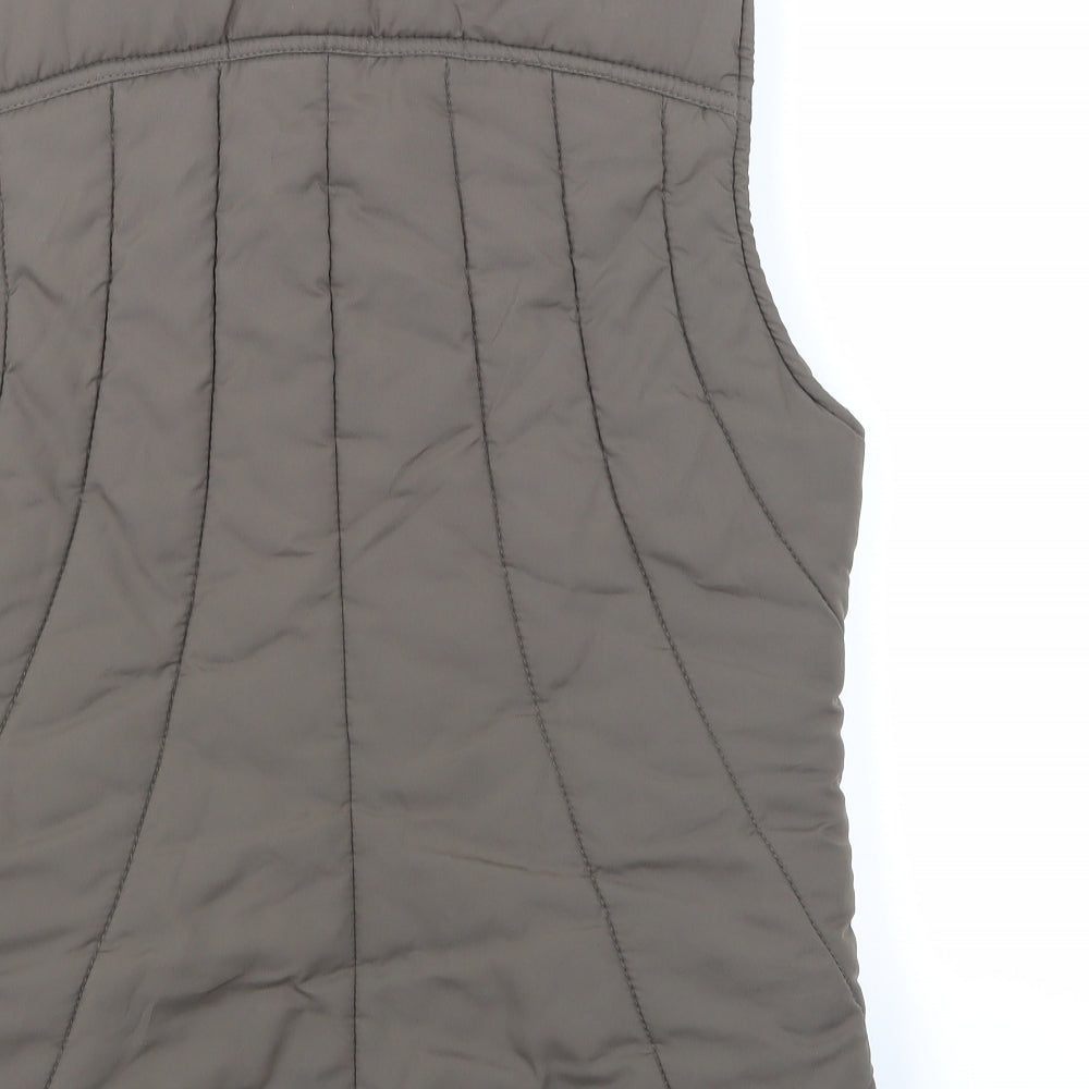 Brand and care label for George women’s brown gilet coat, size UK 8