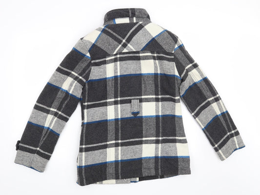 Papaya Womens Grey Check Overcoat Coat Size 10