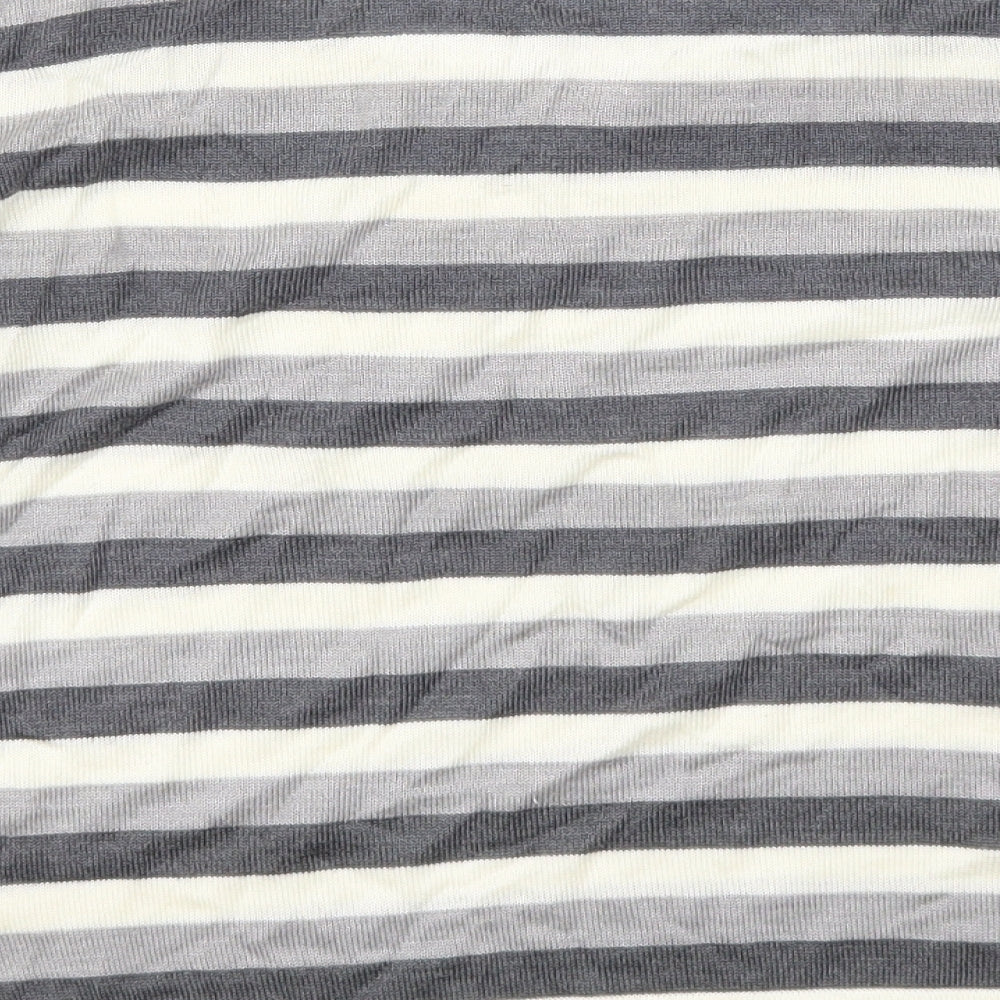 Bonmarché Womens Grey Striped Pullover Jumper Size M