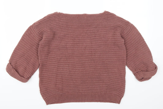 Marks and Spencer Womens Pink Argyle/Diamond Pullover Jumper Size 12
