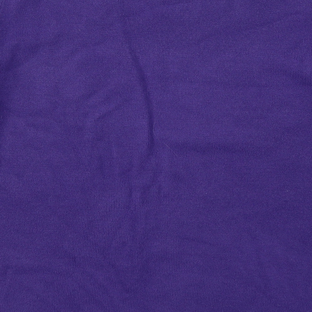 Brand and care label for Bonmarché women’s purple jumper, size S