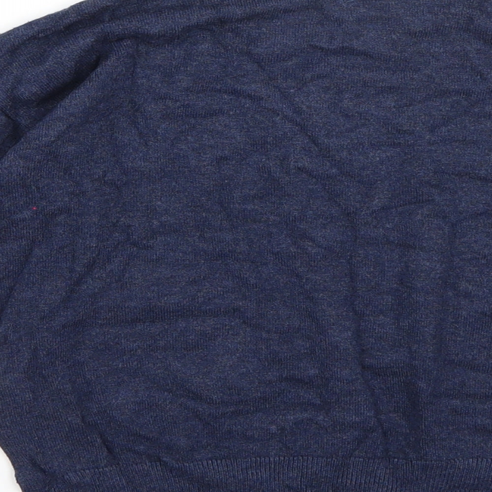 Brand and care label for Zara boys’ blue jumper, size 7, years