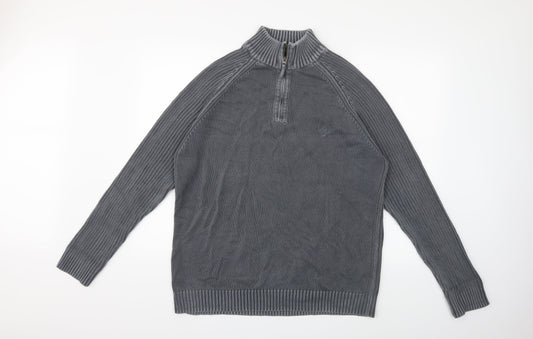 Maine Mens Grey Knit Pullover Jumper Size M