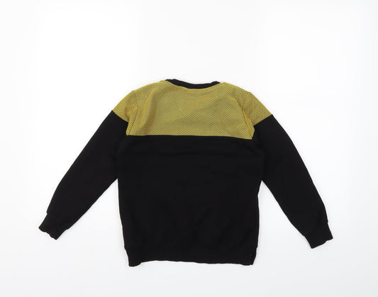 Preworn Girls Black Pullover Sweatshirt Size 7-8 Years