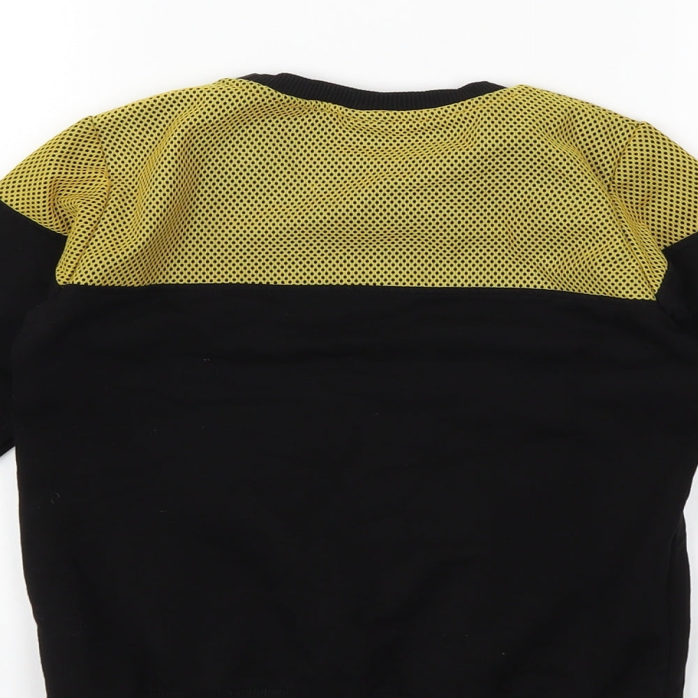 Preworn Girls Black Pullover Sweatshirt Size 7-8 Years