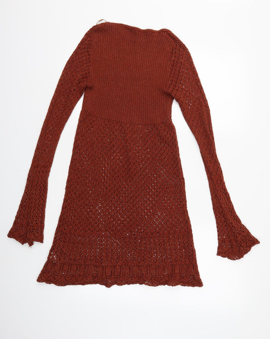 Marks and Spencer Womens Brown Knit Pullover Jumper Size 12
