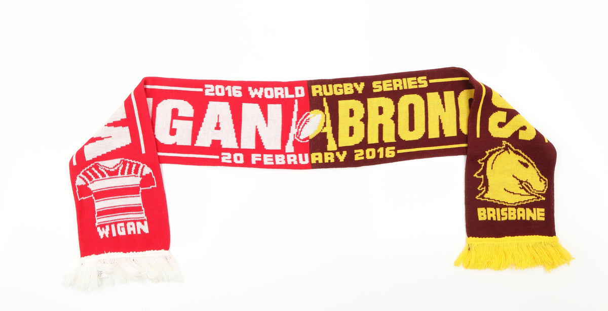 Front view of Wigan V Broncos Football Scarf 54 in 7 in