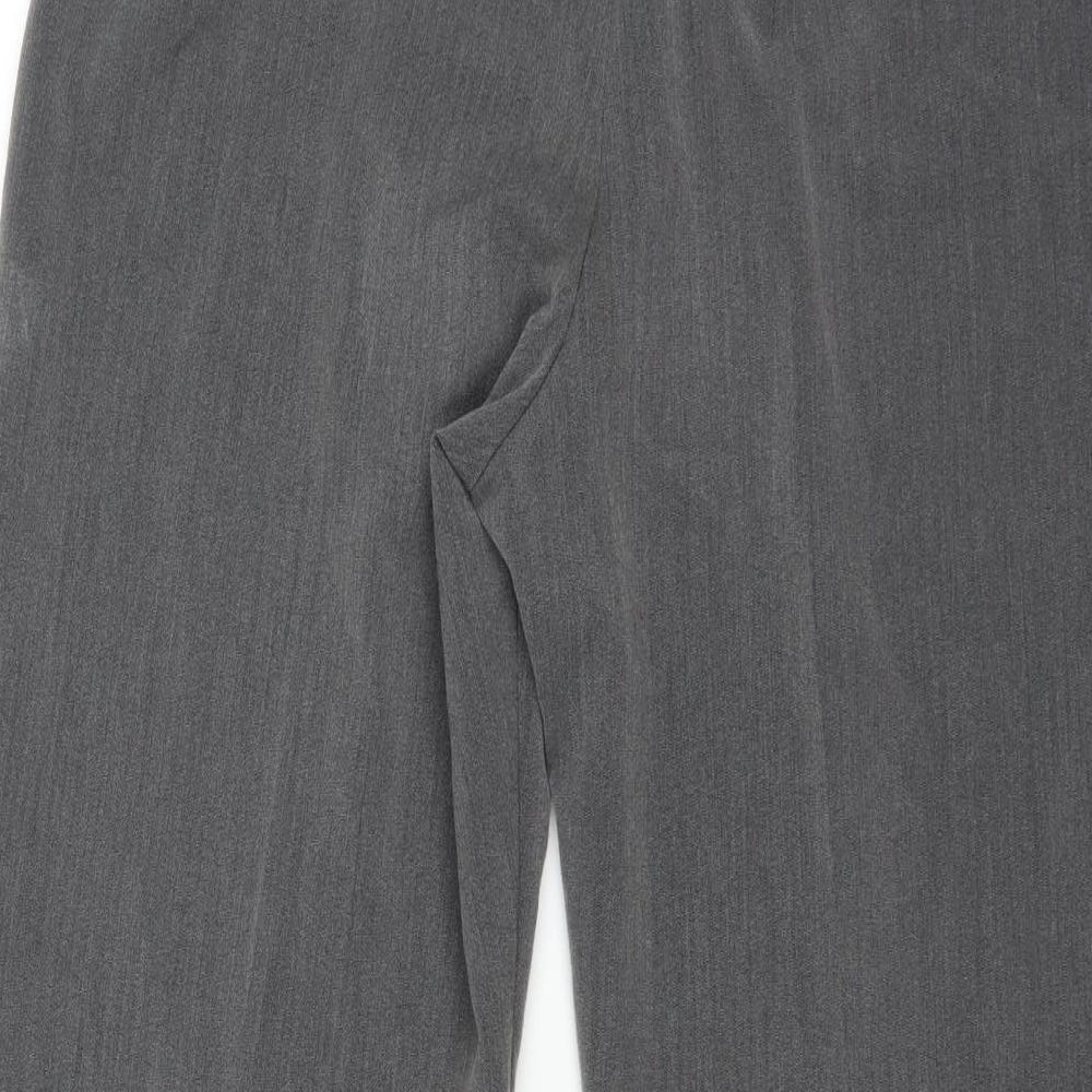 Brand and care label for Preworn women’s grey trousers, size UK 16, 25-inch leg