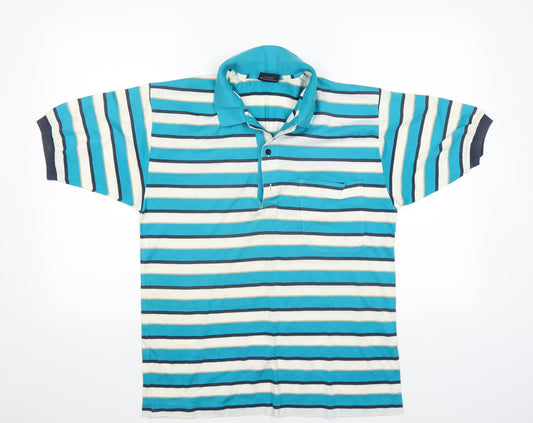BLANCARD Mens Multicoloured Striped Polo Size M