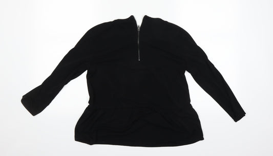Mango Womens Black Basic T-Shirt Size 10