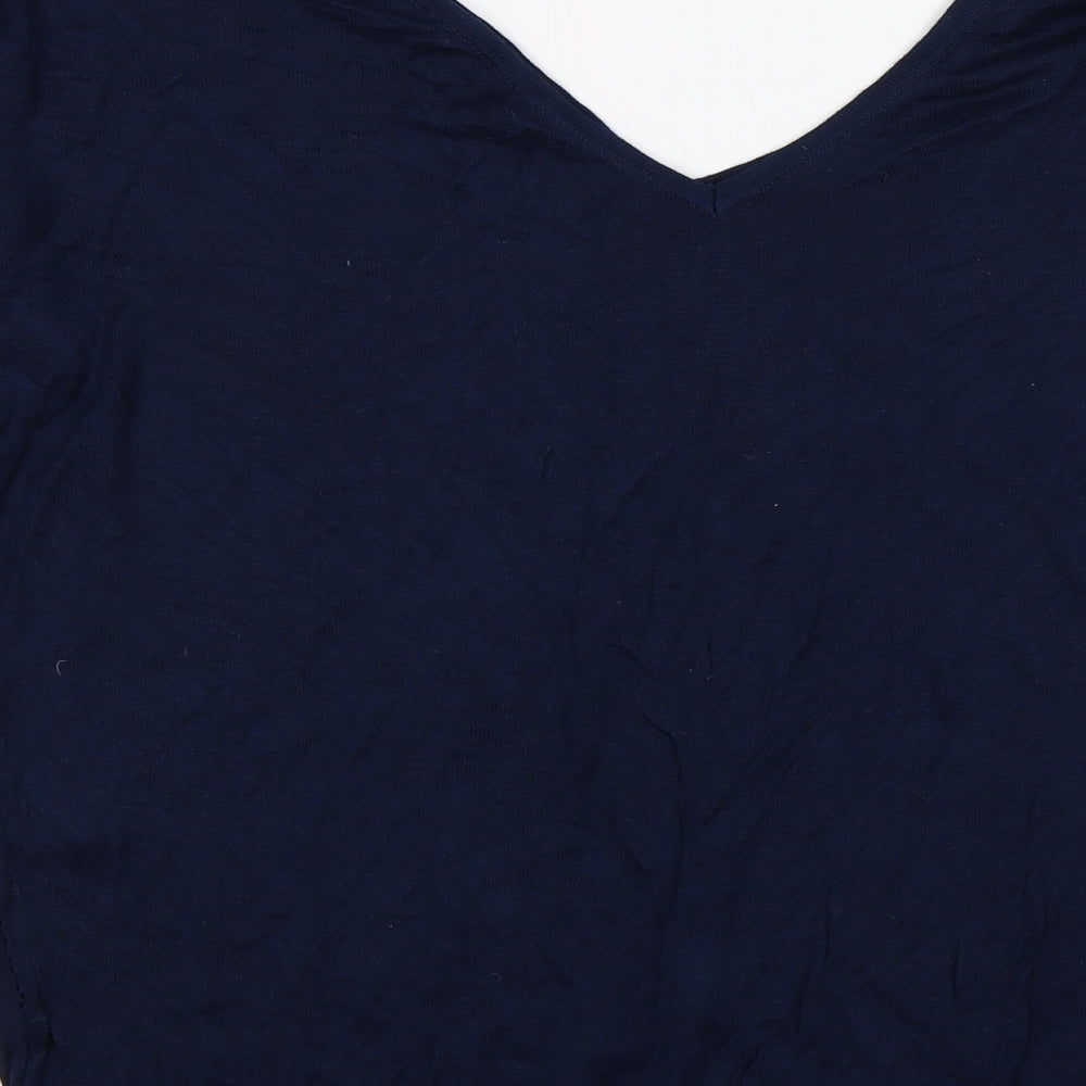 Brand and care label for FGEORGE women’s blue knit jumper, size UK 14