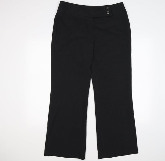 Marks and Spencer Womens Grey Trousers Size 14 L26 in - WORK OFFICE WEAR